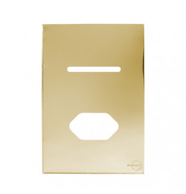 Placa p/ 1 Interruptor + Tomada 4x2 - Novara Glass Dourado